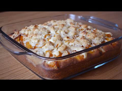 Quick and delicious peach cake! Delicious recipe!