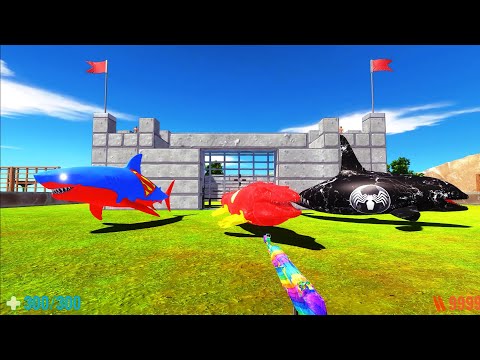 FPS AVATAR DEATH RUN vs COLOSSAL SQUID with ALL WEAPONS & HP BAR - Animal Revolt Battle Simulator