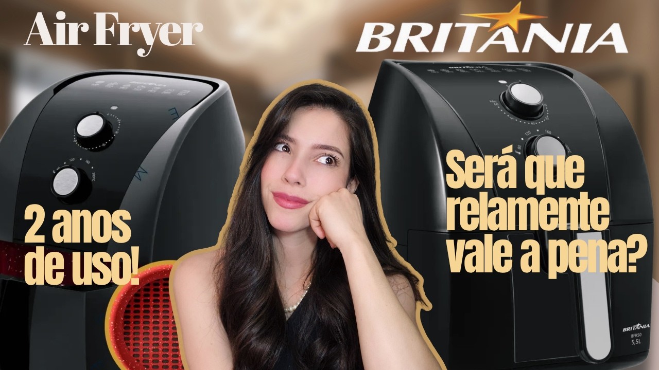 Miniatura da avaliação em vídeo de Fritadeira Air Fryer Britânia BFR11PG Inox 4,4L