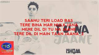 Tu Na Jaane - Hardy Sandhu lyrics Video