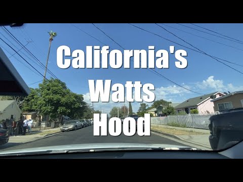 Driving Tour California's Watts Hood | One Of The Most Dangerous Hoods In Los Angelos (Narrated)