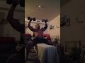 Seated Dumbbell Shoulder Press 40 lb dumbbells × 60 reps