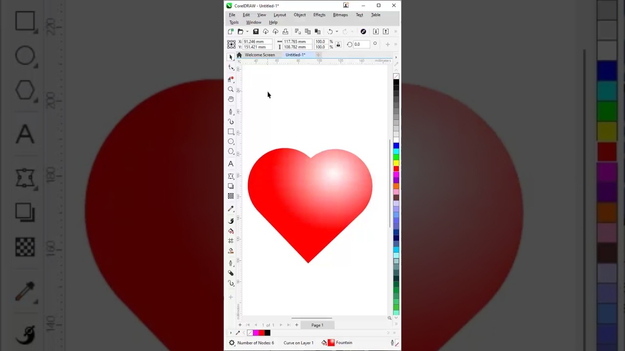 Heart Shape Design in CorelDraw | Easy Vector Art Tutorial ❤️ #coreldraw #heart #graphicdesign