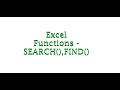 Excel Functions -FIND, SEARCH - Excel A to Z