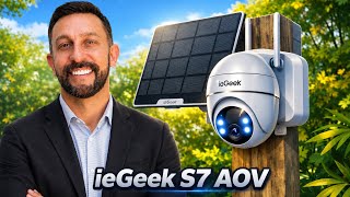 ieGeek S7 AOV Solar Security Camera - 24/7 AOV System, 100ft (30m) Long Range Detection, AI Tracking