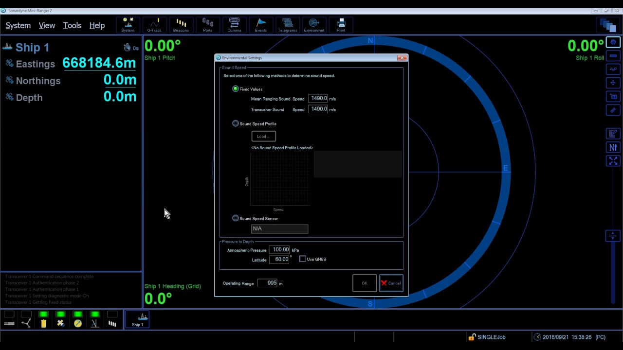 How to set an Operating Range in Mini-Ranger 2 USBL
