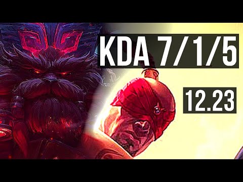ORNN vs LEE SIN (TOP) | 7/1/5, 1000+ games, 1.5M mastery, Dominating | KR Master | 12.23