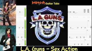 Sex Action - L.A. Guns - Guitar + Bass TABS Lesson (Request)