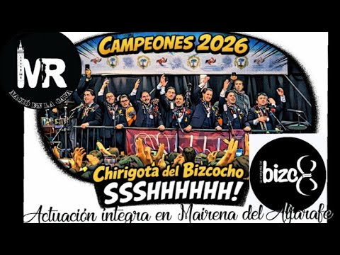 Actuación íntegra de la Chirigota del Bizcocho SSSHHHHH! en Mairena del Aljarafe en 2026.