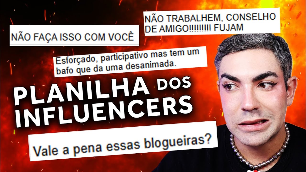ANALISANDO A PLANILHA DE EXPOSED DOS INFLUENCERS