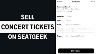 How to Sell Concert Tickets on Seatgeek (Quick & Easy)