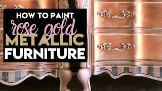 How to Paint Rose Gold Metallic Furniture with Tracey Bellion