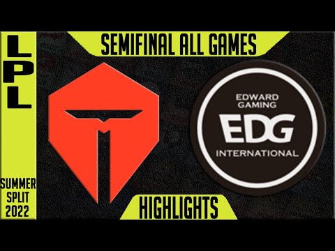 TES vs EDG Highlights ALL GAMES | LPL Semi Final Summer 2022 Playoffs | TOP Esports vs Edward Gaming