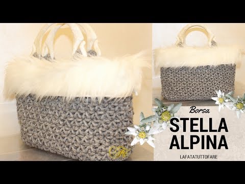 TUTORIAL: Stella Alpina wool drawstring bag/ crochet bag ***lafatatuttofare****