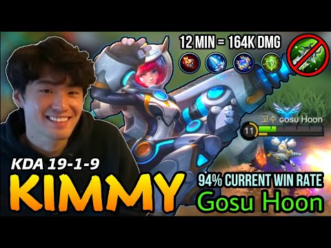 19 Kills Kimmy 164K Hero DMG in 12 MIN without BOD - Gosu Hoon Kimmy High Magic DMG Build - MLBB