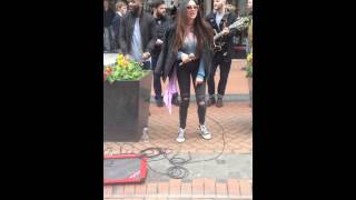 Eliza Doolittle Busking in Birmingham City Centre 19/04/2014 - Walking on Water