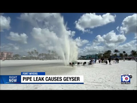Florida beachgoers shocked by sudden geyser