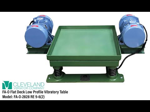 Flat Deck Low Profile Vibratory Table to Settle Material - Cleveland Vibrator Co.