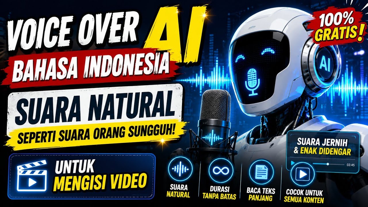 Cara Membuat Voice Over AI Bahasa Indonesia yang Natural, Gratis & Tanpa Batas Durasi