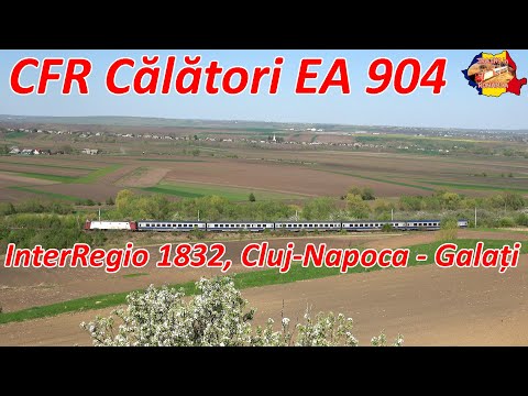 [4K] CFR Calatori EA 904 & InterRegio 1832, Cluj-Napoca - Galati, pe viaductul Dragoiesti [mai,2022]
