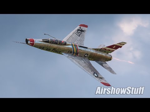 F-100 Super Sabre Afterburner Flybys - America's Freedom Fest 2017