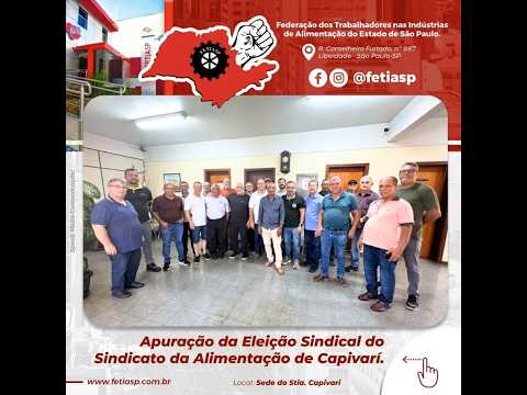 Melquiades de Araujo, parabeniza a nova chapa eleita do Sindicato de Capivari - filiado da Federação