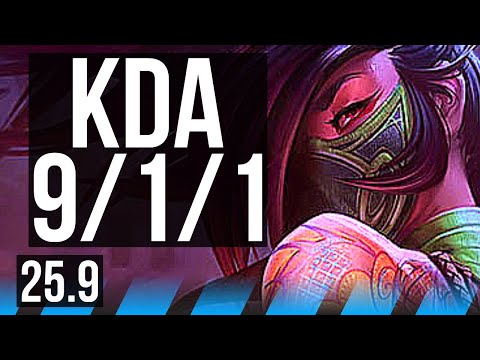 AKALI vs QIYANA (MID) | 9/1/1 | EUW Diamond | 25.9