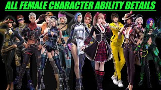 Free Fire All Female character ability details in 