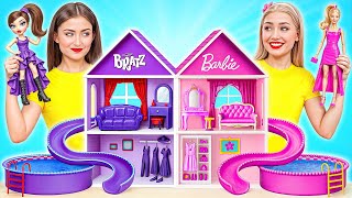 We Build Amazing Doll House | Barbie vs Bratz Challenge by Super Hyper DO
