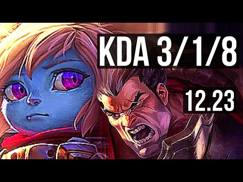 POPPY vs DARIUS (TOP) | 3.6M mastery, 3/1/8, 500+ games | KR Master | 12.23