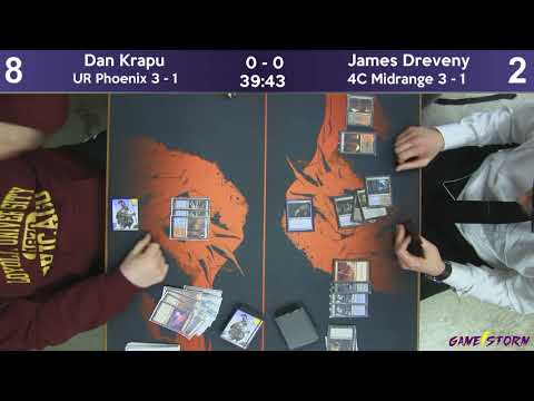 Dan Krapu (Izzet Phoenix) vs James Dreveny (4c Midrange) -  Sunday Night Modern 3/17/19