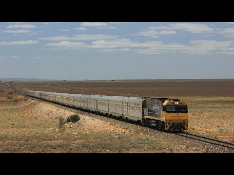 LONGEST STRAIGHT SECTION OF RAILWAY IN THE WORLD: Trains on the Trans Australian Railway