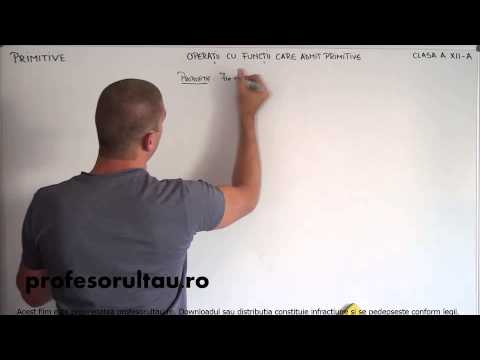 15   Primitive   operatii cu functii care admit primitive   partea 1 - profesorultau.ro