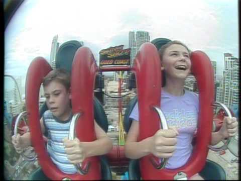 kids on sling shot