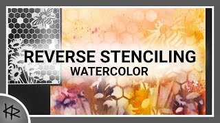 Reverse Stenciling WATERCOLOR - relaxing painting process - 299