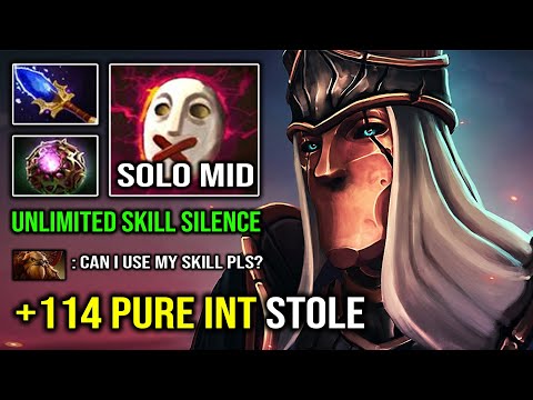CRAZY +114 Perma INT Stole Solo Mid Silencer 100% Pure Glaives DPS Insane Hit Like a Truck Dota 2