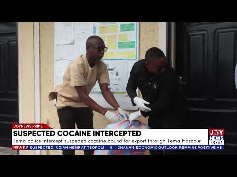 Tema police intercept suspected cocaine bound for export through Tema Harbour.