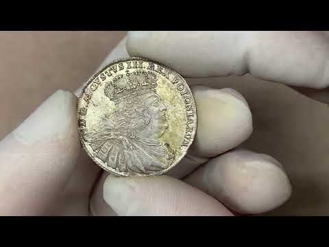 August III Sas, Ort Lipsk 1756 EC - małe litery - piękny