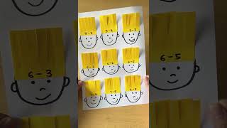 Fun Sticky Note Hair Cut Subtraction Activity for Preschoolers #math #finemotor #kidsactivities