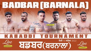 Badbar (Barnala) Kabaddi Tournament 10 Sep 2022