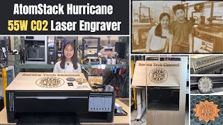 AtomStack Hurricane 55W CO2 Laser Engraver