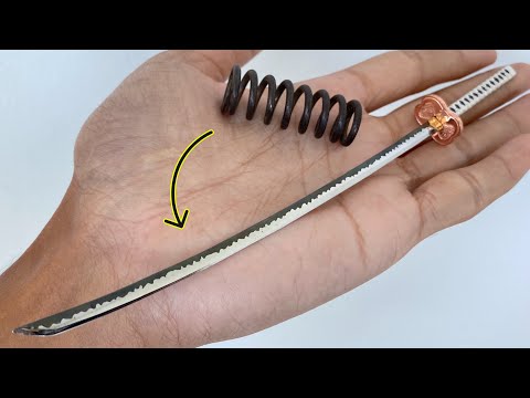 make a mini KATANA sword - turn spring into a mini katana sword