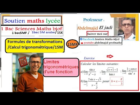 Limites fonctions trigonométriques 1SMF/Limites remarquables/Exercices corrigés/Trigonometry