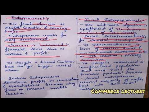 Difference between entrepreneurship and social entrepreneurship class 11 entrepreneurship notes