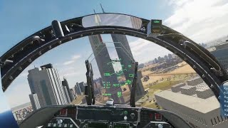 DCS World - F/A-18 Hornet - Helicopter Trench Run - VR Gameplay Footage