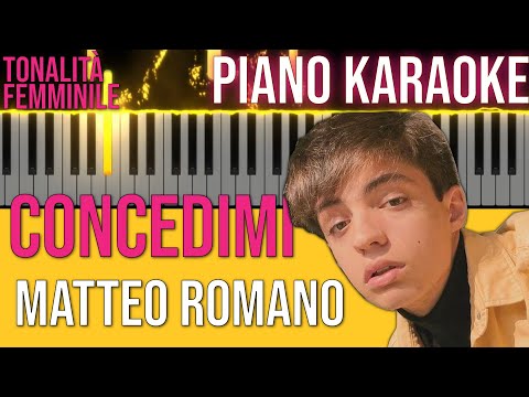 Concedimi - Matteo Romano | Versione Femminile | KARAOKE INSTRUMENTAL 🎤🎹 | 4k 😎