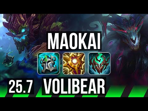 MAOKAI vs VOLIBEAR (JGL) | Rank 10 Maokai | EUNE Grandmaster | 25.7