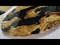 glossy finished Black Epoxy River Table Oval shape 4.5 feet x 2 feet