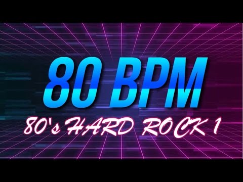 80 BPM - 80's Hard Rock - 4/4 Drum Track - Metronome - Drum Beat
