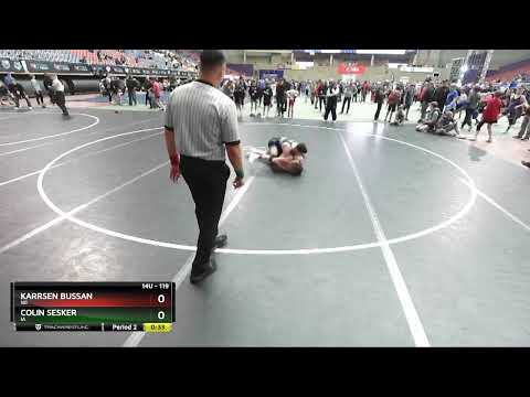 119 Lbs Champ. Round 2 - Karrsen Bussan, WI Vs Colin Sesker, IA D16c